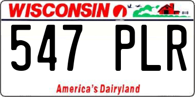 WI license plate 547PLR