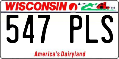 WI license plate 547PLS