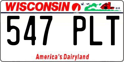 WI license plate 547PLT