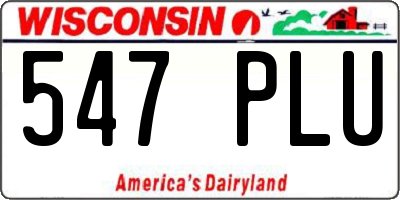 WI license plate 547PLU