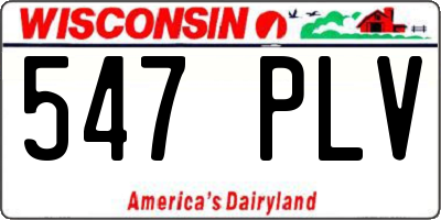 WI license plate 547PLV