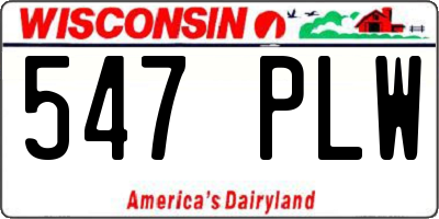 WI license plate 547PLW