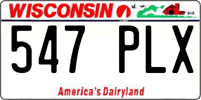 WI license plate 547PLX