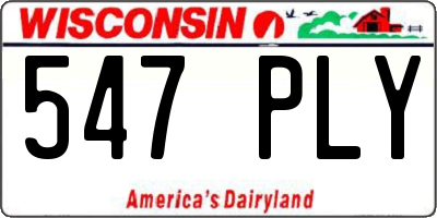 WI license plate 547PLY