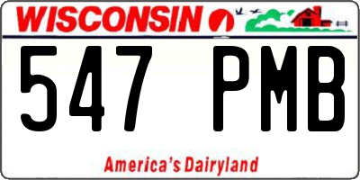 WI license plate 547PMB