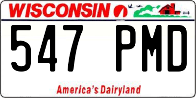 WI license plate 547PMD