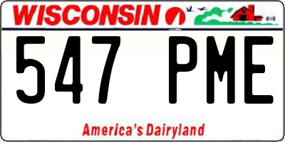 WI license plate 547PME