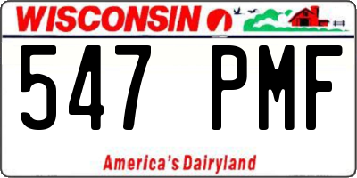 WI license plate 547PMF