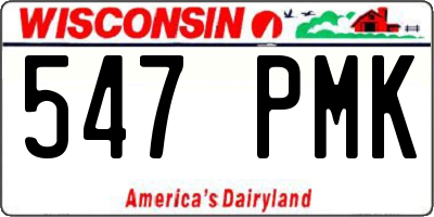 WI license plate 547PMK
