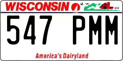 WI license plate 547PMM