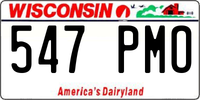 WI license plate 547PMO