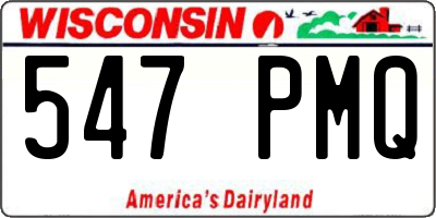 WI license plate 547PMQ