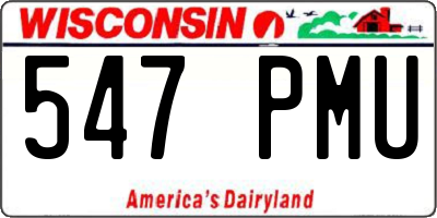 WI license plate 547PMU