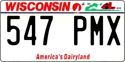 WI license plate 547PMX