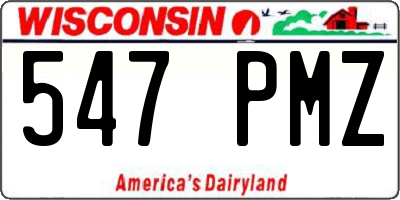 WI license plate 547PMZ