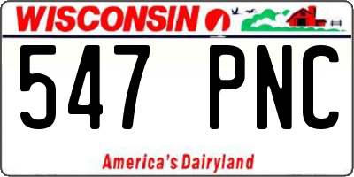 WI license plate 547PNC