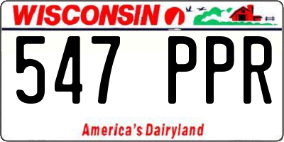 WI license plate 547PPR