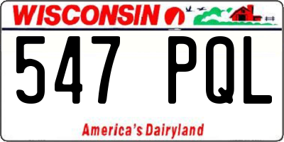 WI license plate 547PQL