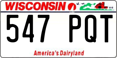 WI license plate 547PQT