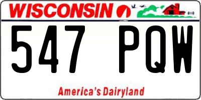 WI license plate 547PQW