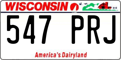 WI license plate 547PRJ
