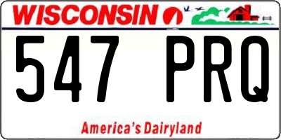 WI license plate 547PRQ