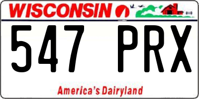 WI license plate 547PRX