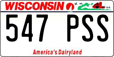 WI license plate 547PSS