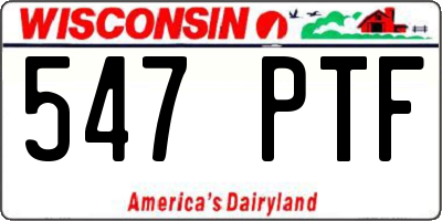 WI license plate 547PTF