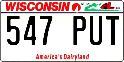 WI license plate 547PUT