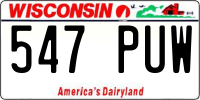 WI license plate 547PUW