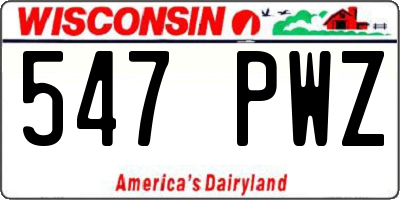 WI license plate 547PWZ