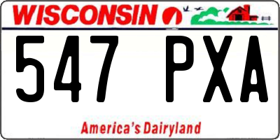 WI license plate 547PXA