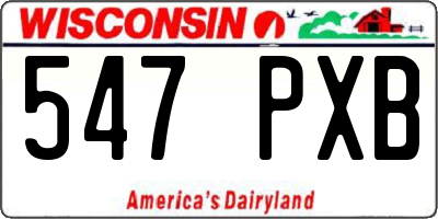 WI license plate 547PXB