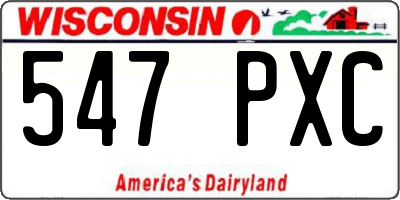 WI license plate 547PXC