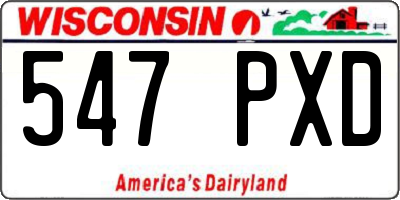 WI license plate 547PXD
