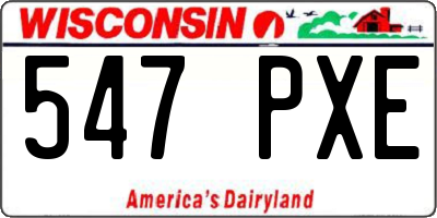 WI license plate 547PXE