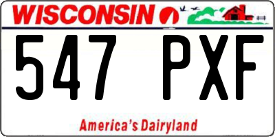 WI license plate 547PXF