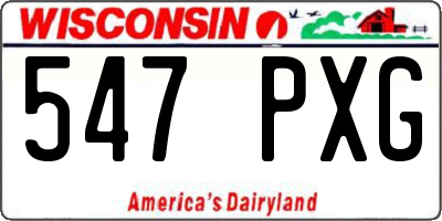 WI license plate 547PXG