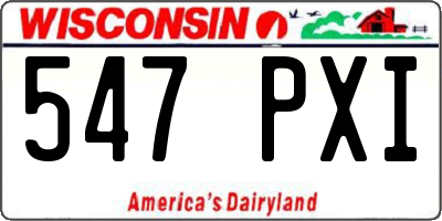 WI license plate 547PXI