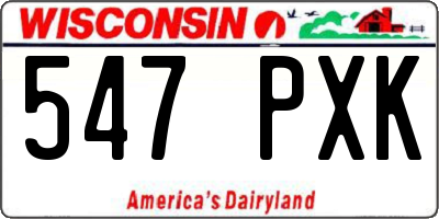 WI license plate 547PXK