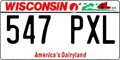 WI license plate 547PXL