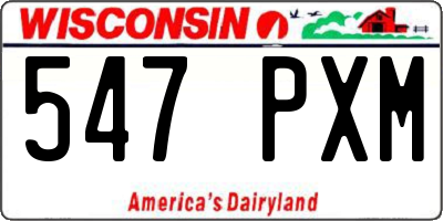 WI license plate 547PXM