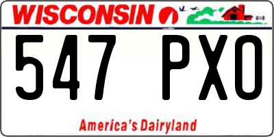WI license plate 547PXO