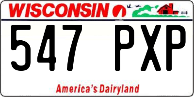 WI license plate 547PXP