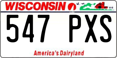 WI license plate 547PXS