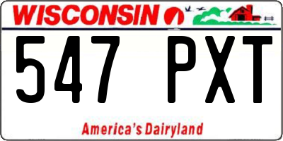 WI license plate 547PXT