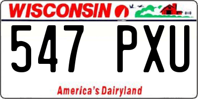 WI license plate 547PXU