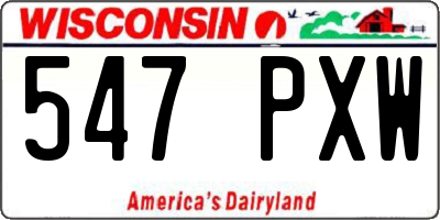 WI license plate 547PXW