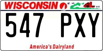 WI license plate 547PXY